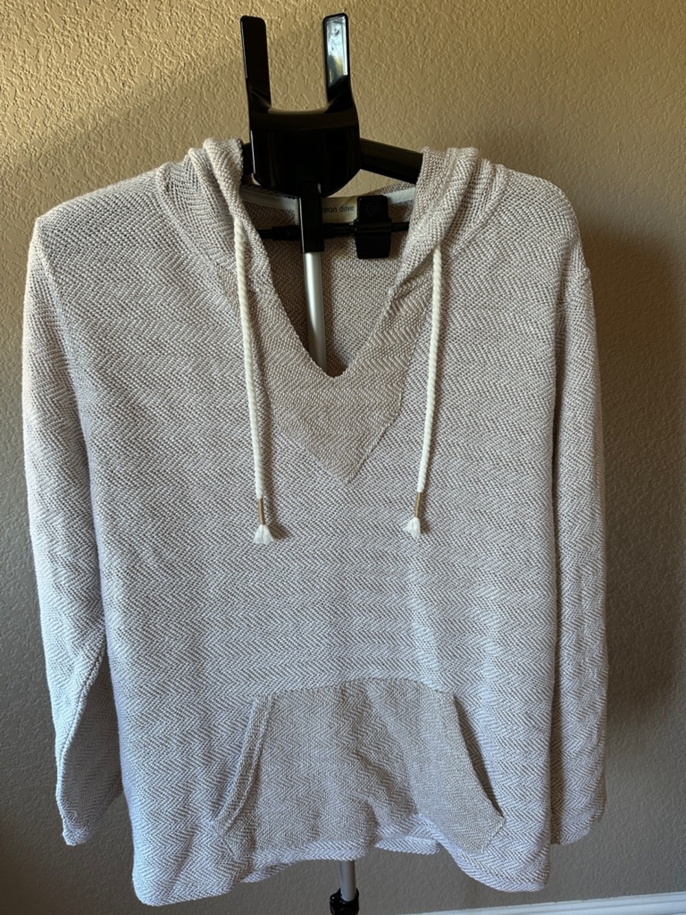 Ocean Drive Cream Knit Pullover Hoodie